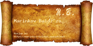 Marinkov Balázs névjegykártya